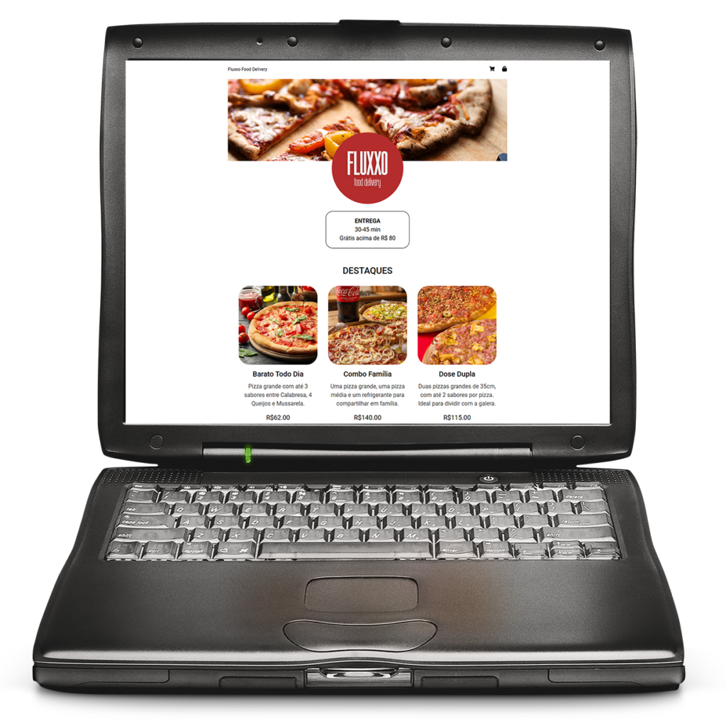 Site exibido em notebook — projeto Fluxxo